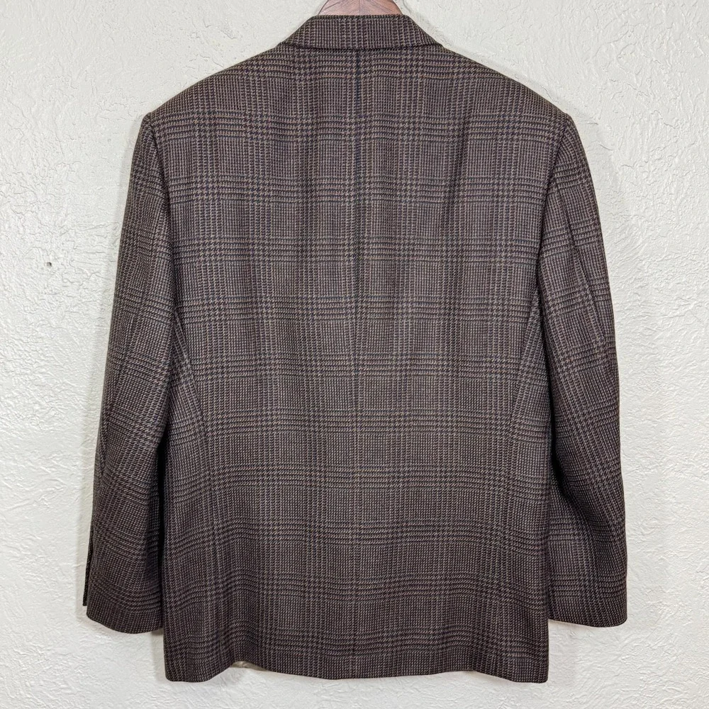 Vtg Oscar de la Renta Blazer Sport Coat 42 Plaid 80s 90s Wool Academia Old Money